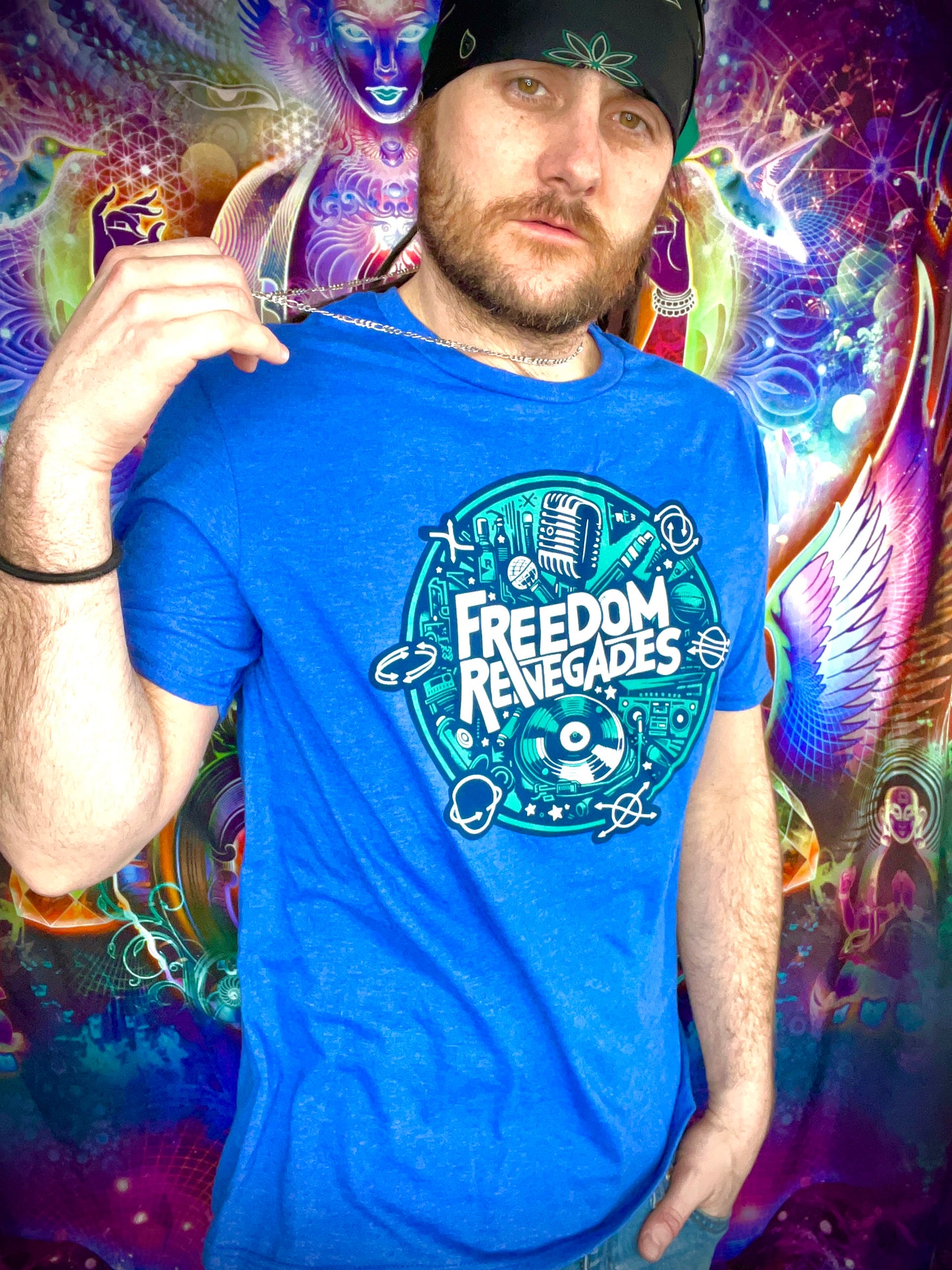 *New design* (Aquamarine & Black) Freedom Renegade T-Shirts UNISEX
