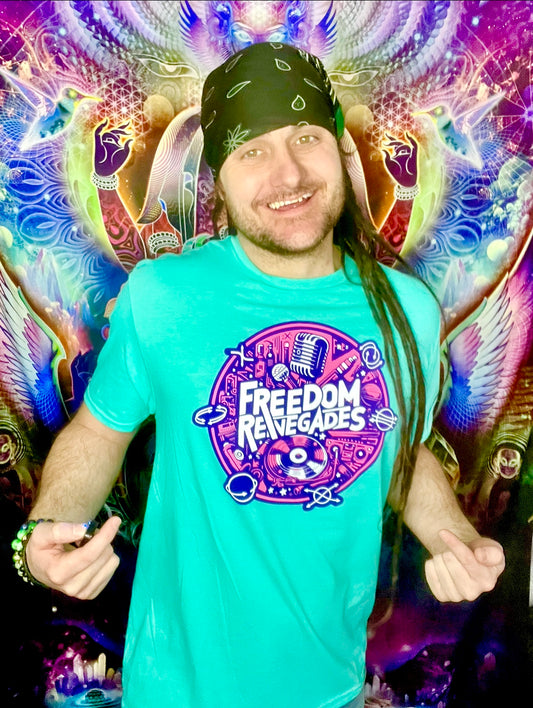 *New design* (Aquamarine & Black) Freedom Renegade T-Shirts UNISEX