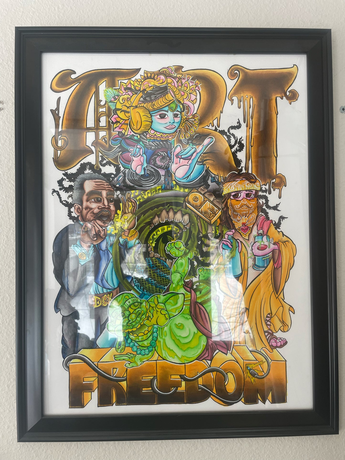 SIGNED LIMITED EDITION FRAMED PRINT of our Art of Freedom album art