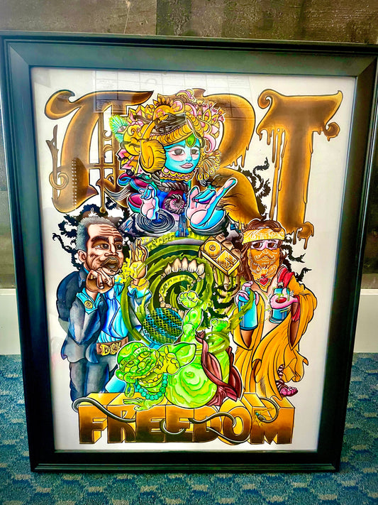 SIGNED LIMITED EDITION FRAMED PRINT of our Art of Freedom album art