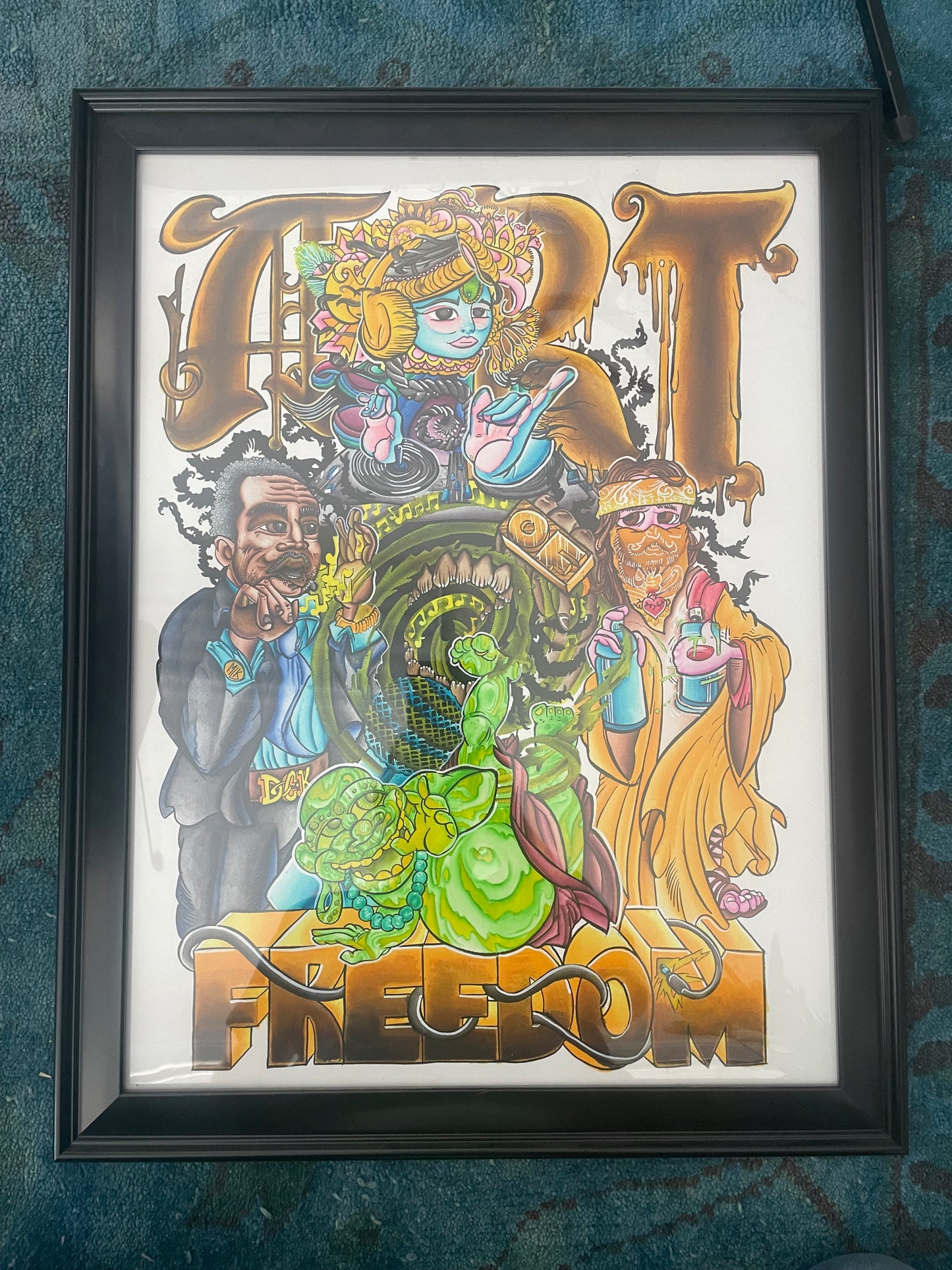 SIGNED LIMITED EDITION FRAMED PRINT of our Art of Freedom album art